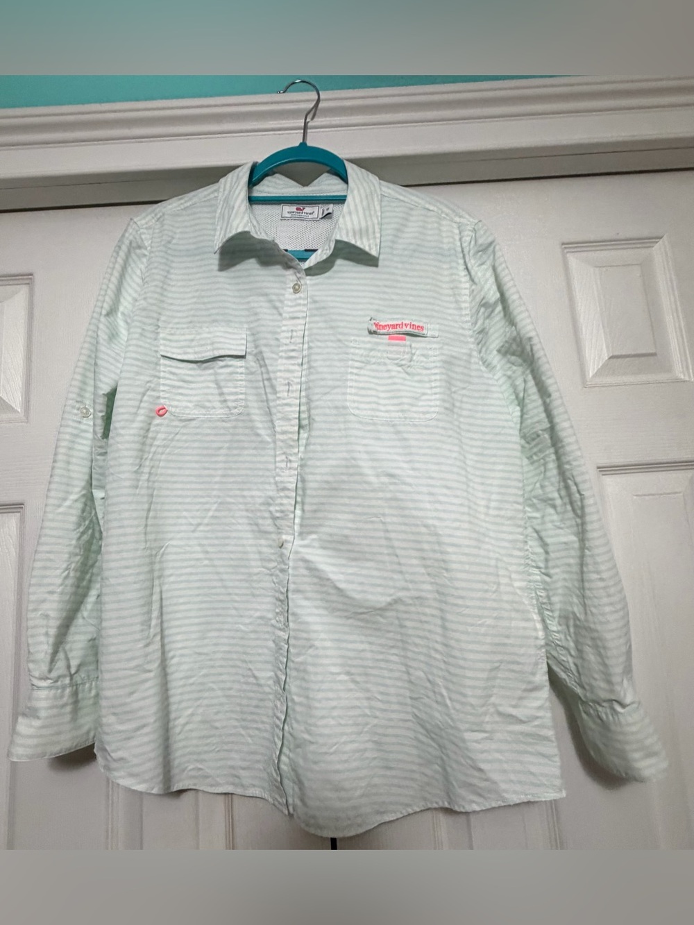 Vineyard Vines Light Mint Striped Women’s Button-Down Shirt